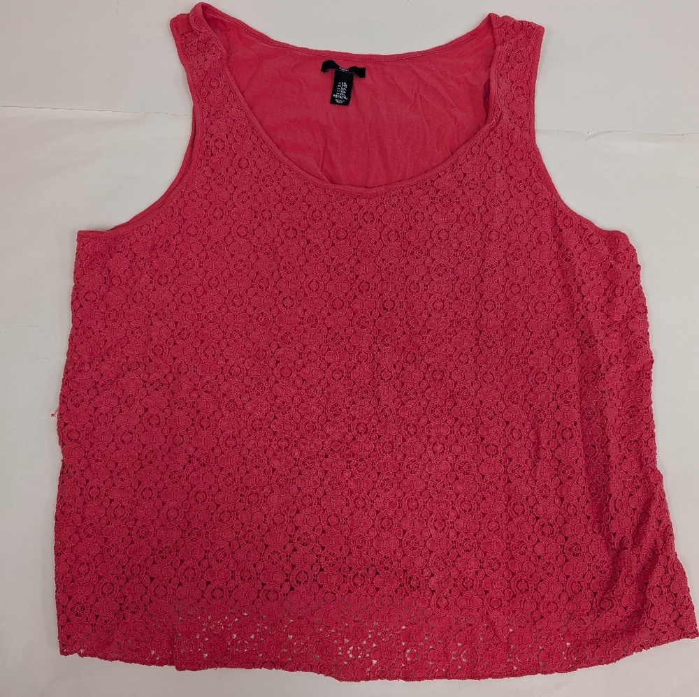 GAP lacey pink sleeveless Crew Neck Pull Over tank XXL (270)